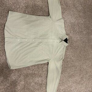 Green Pin Striped Men's Dress Shirt Jos. A. Bank Executive Collection Sz16 - 34